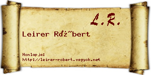 Leirer Róbert névjegykártya