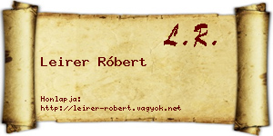 Leirer Róbert névjegykártya