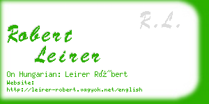 robert leirer business card